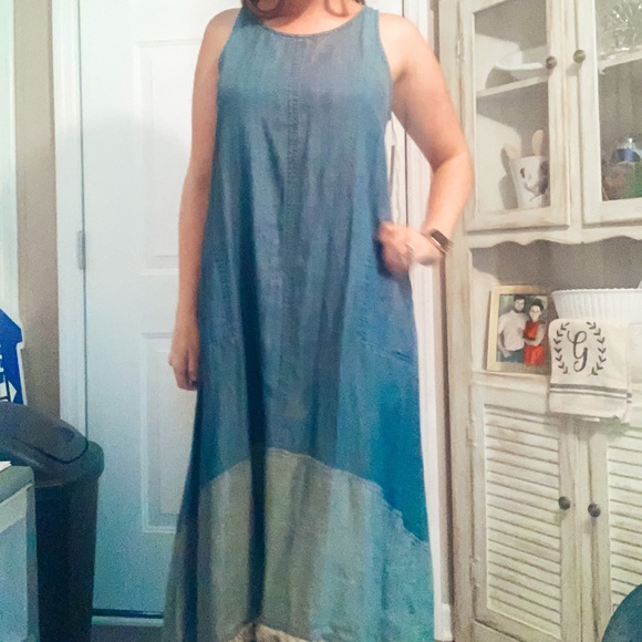 Boho Fringe Denim Dress - Picture 2 of 3